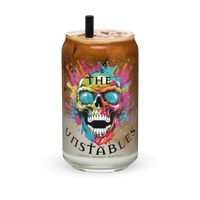The Unstables can-shaped glass