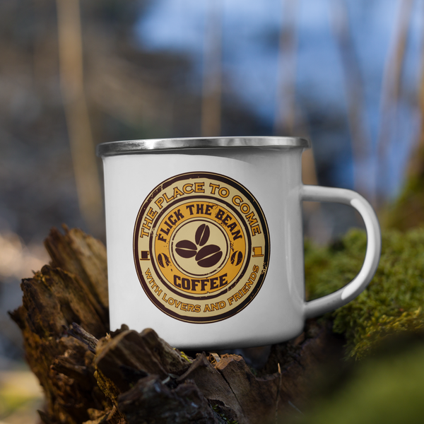 Flick the Bean Coffee Enamel Mug