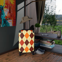 Orange and Brown Argyle Carry-on