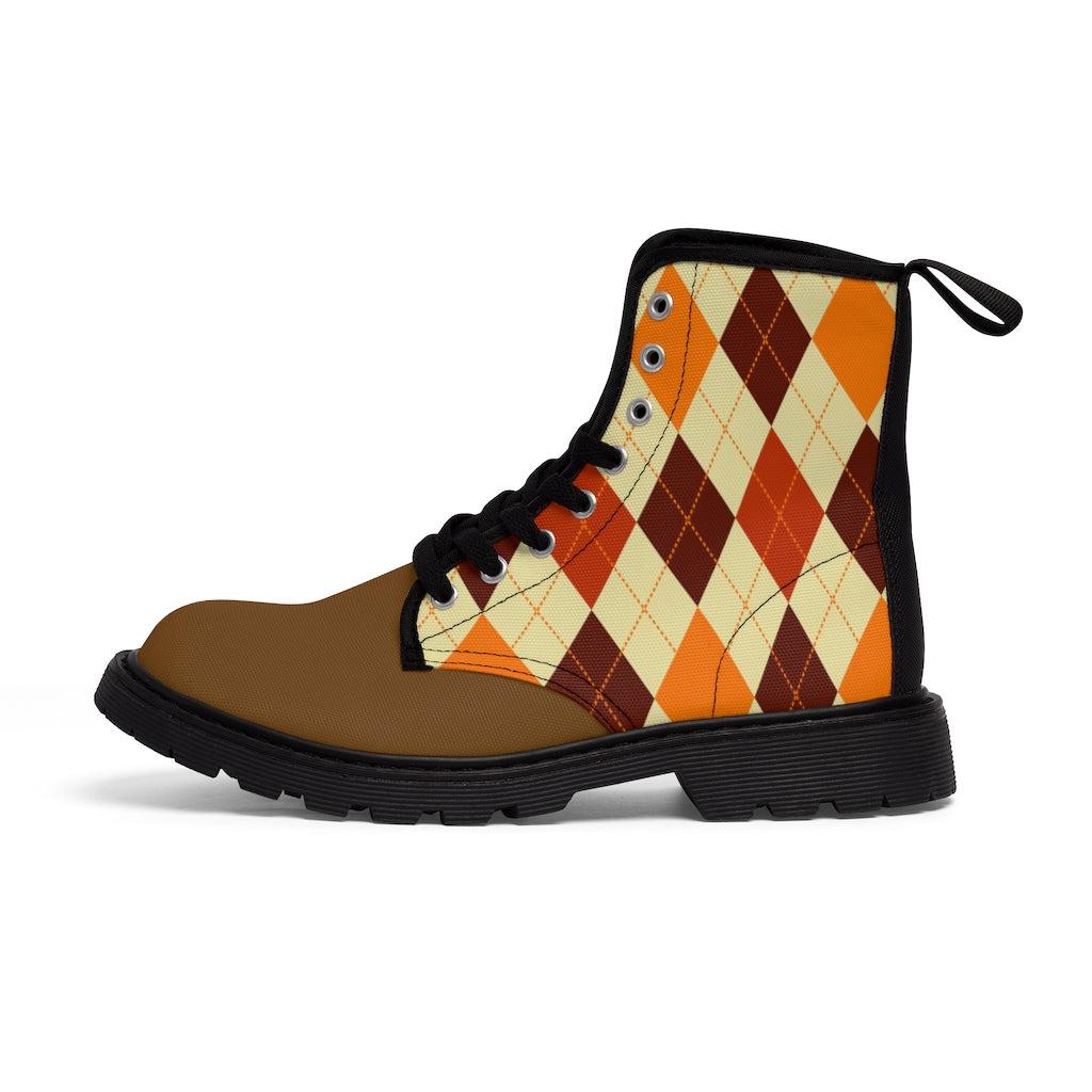 Autumn Argyle Women's Canvas Boots