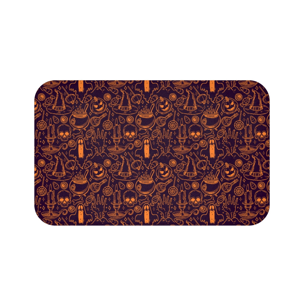 Halloween Line art Bath Mat