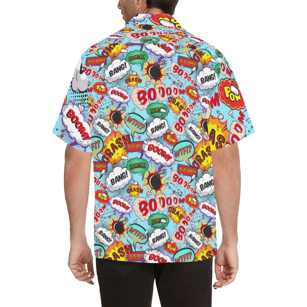 Cartoon Words Hawaiian Shirt Men's