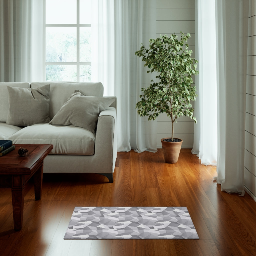White and Grey Geometric Dornier Rug
