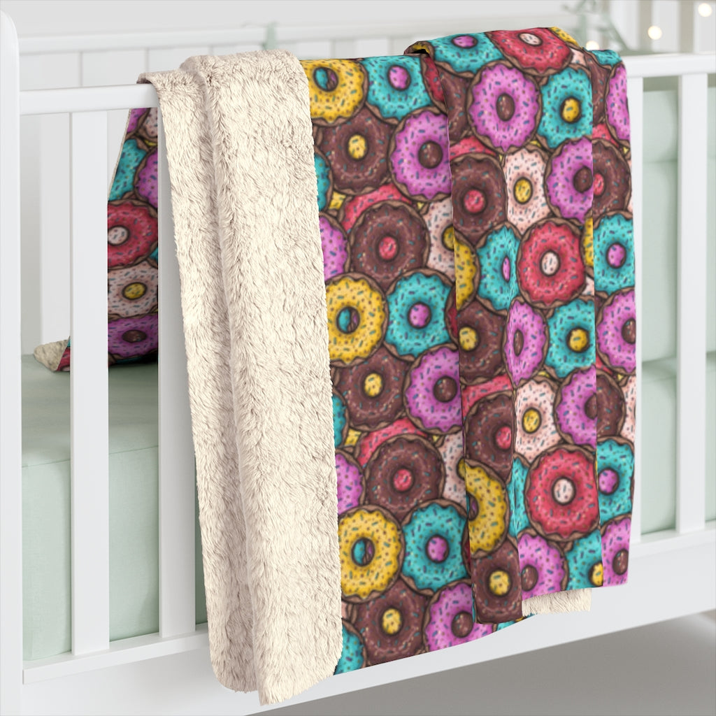 DONUTS!! Sherpa Fleece Blanket