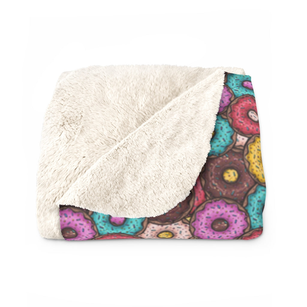 DONUTS!! Sherpa Fleece Blanket