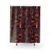 Halloween Line-art Shower Curtains