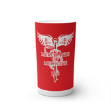 MoM - Conical Coffee Mugs - white on red