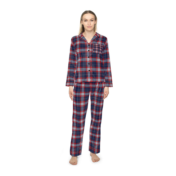 Women's Satin Pajamas - RWB Plaid