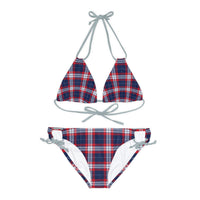 Strappy Bikini Set - RWB Plaid