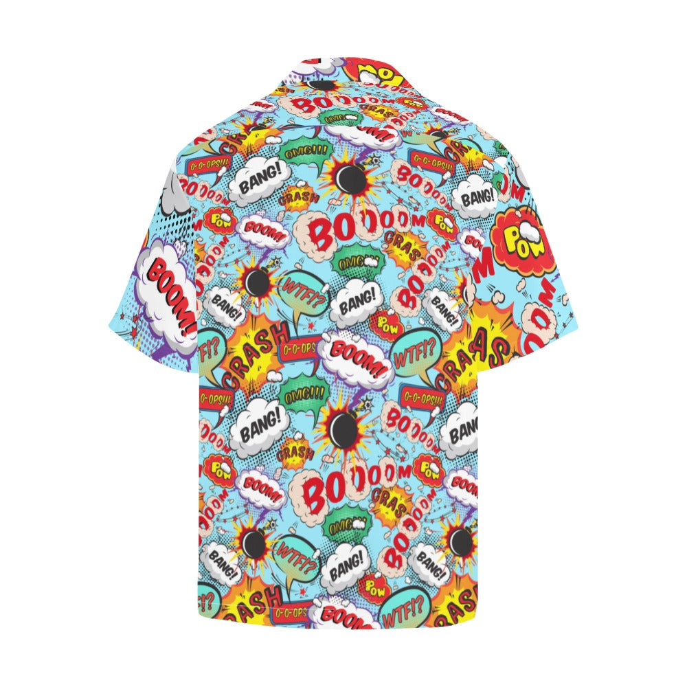 Cartoon Words Hawaiian Shirt Men's