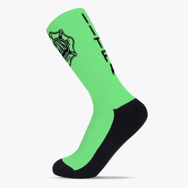 Irons in the Fire Apparel Logo Reinforced Sports Socks - Lime Green