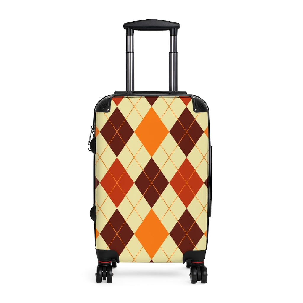 Orange and Brown Argyle Carry-on