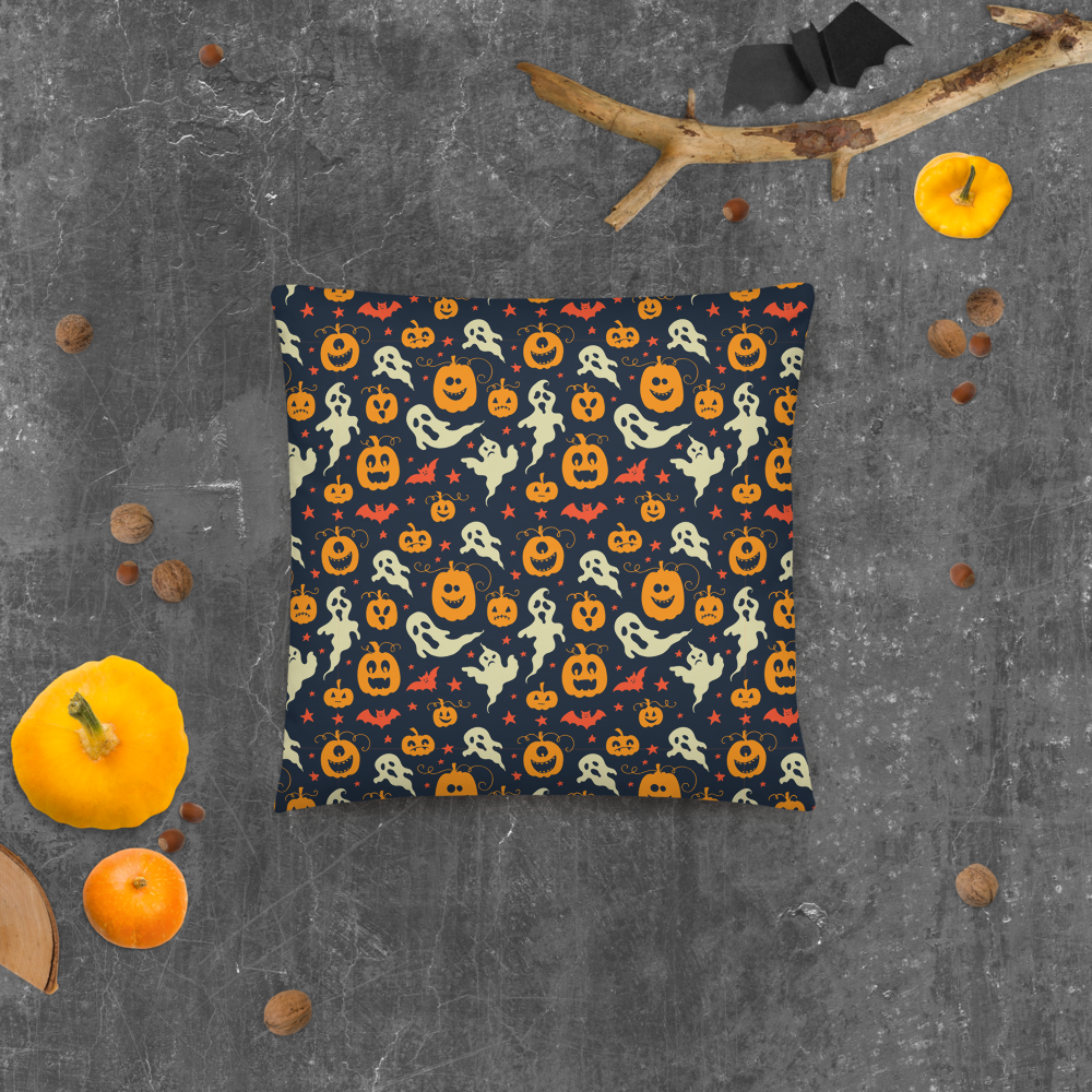 Pumpkins and Ghosts Pillow