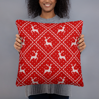 Ugly Sweater Reindeer Pillow