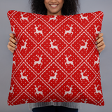 Ugly Sweater Reindeer Pillow