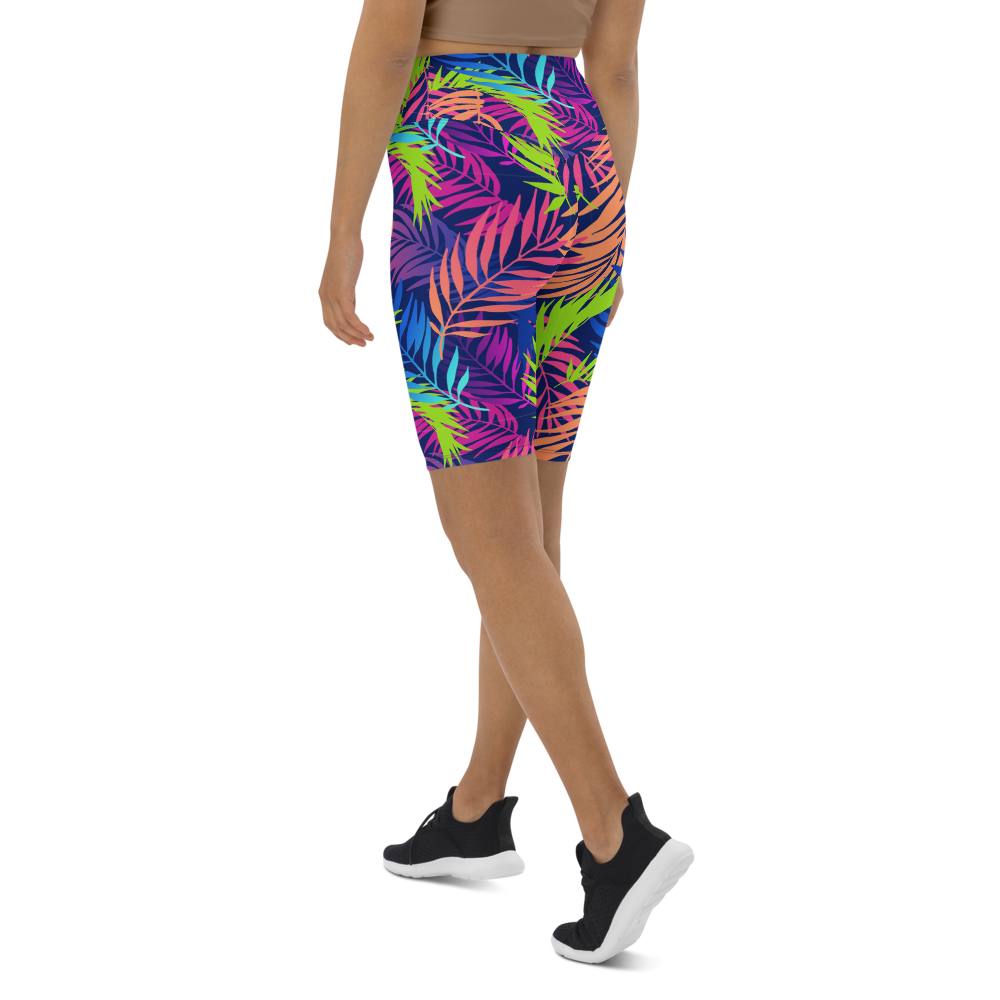 Bright Colored Leaves Biker Shorts