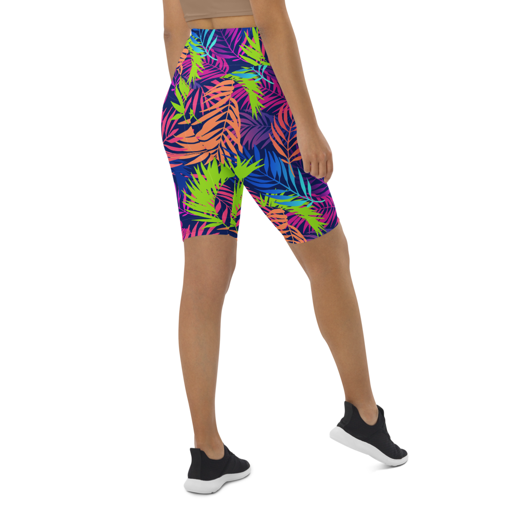 Bright Colored Leaves Biker Shorts