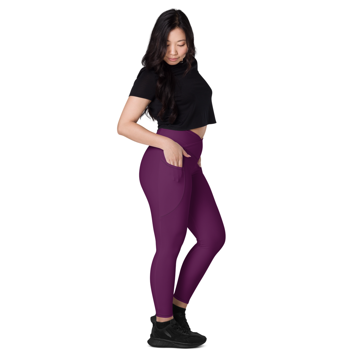 I can be Burple - Crossover leggings with pockets