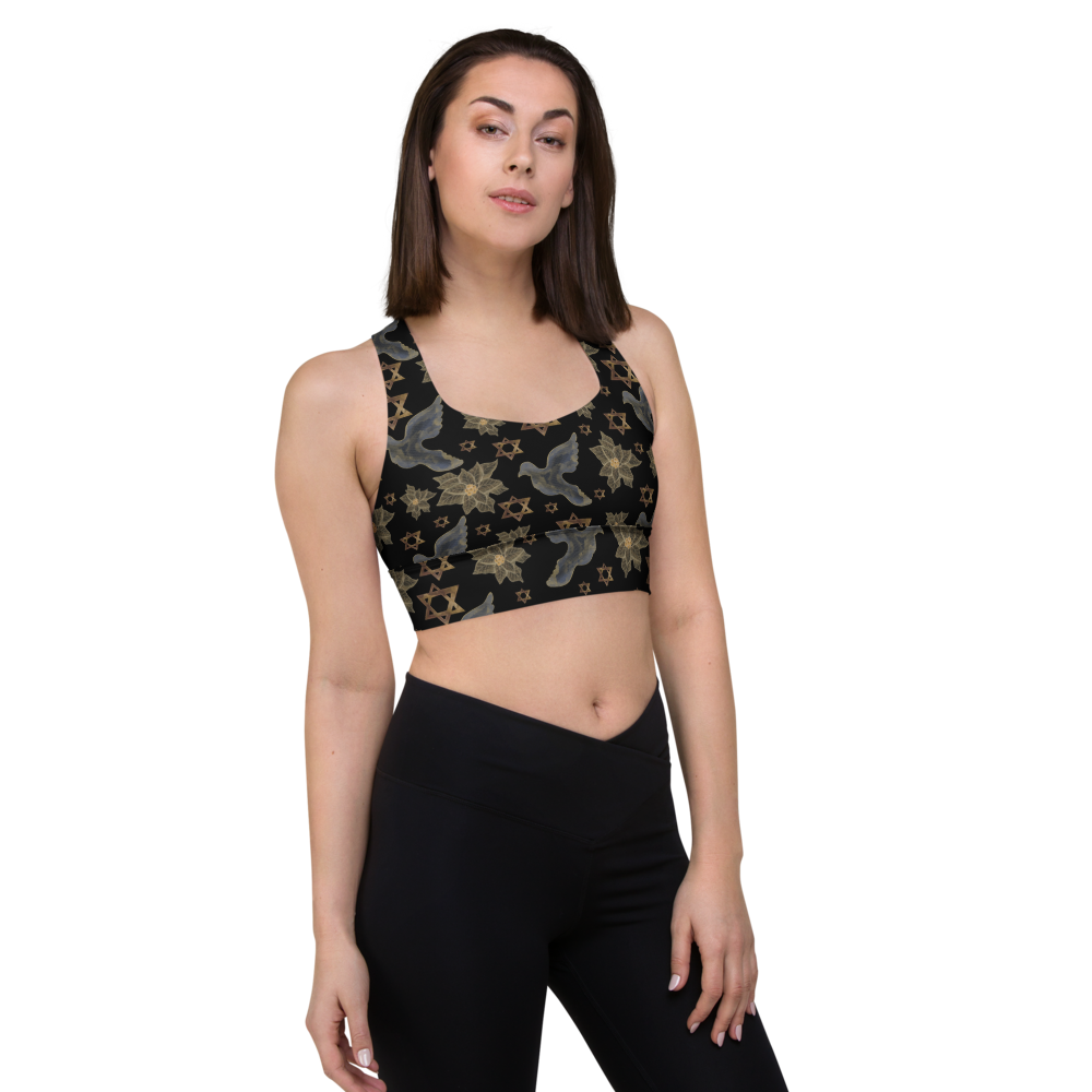 Star of David and Dove Longline sports bra
