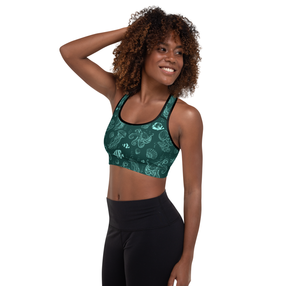 Deep Sea Padded Sports Bra