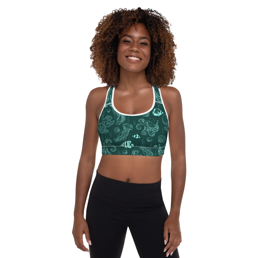 Deep Sea Padded Sports Bra