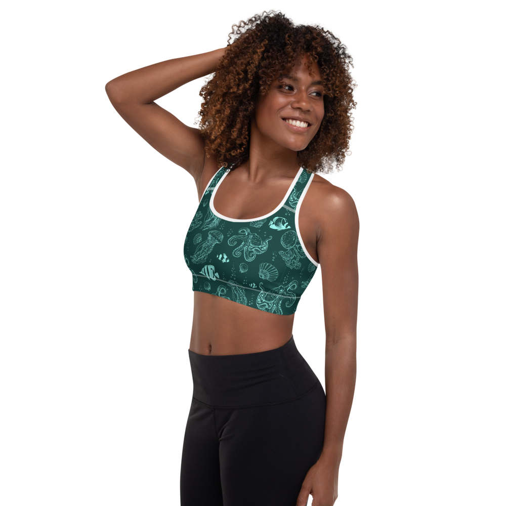 Deep Sea Padded Sports Bra