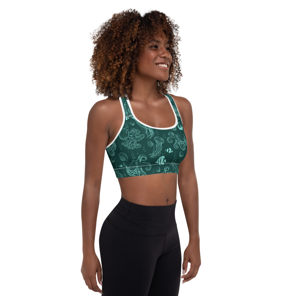 Deep Sea Padded Sports Bra