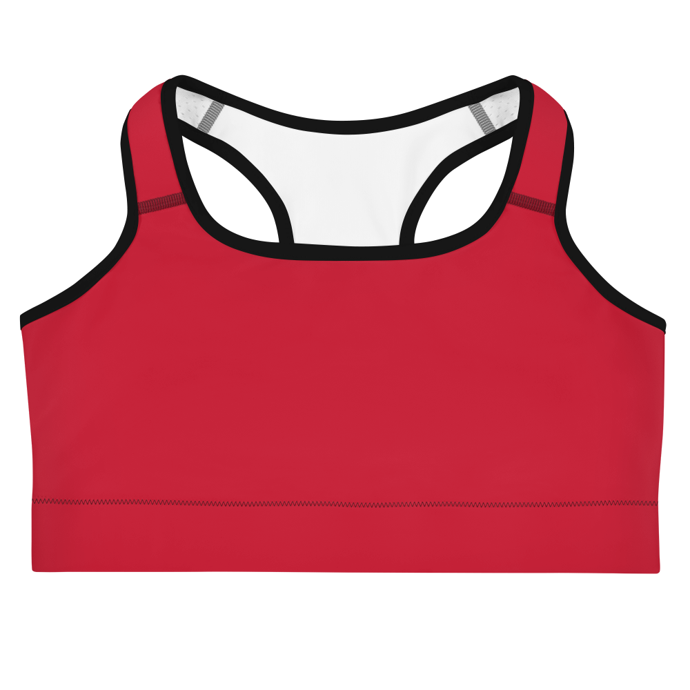 Medium Red / Black Sports bra