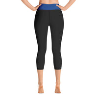 USA Flag (thin blue line) - Yoga Capri Leggings