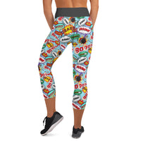 Cartoon KABOOOOM! Yoga Capri Leggings