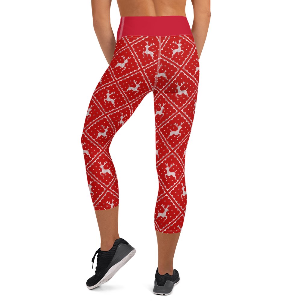 Knitted Reindeer Capri Leggings