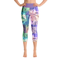 Colored Palms Yoga Capri Leggings