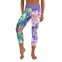 Colored Palms Yoga Capri Leggings