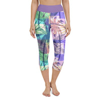 Colored Palms Yoga Capri Leggings