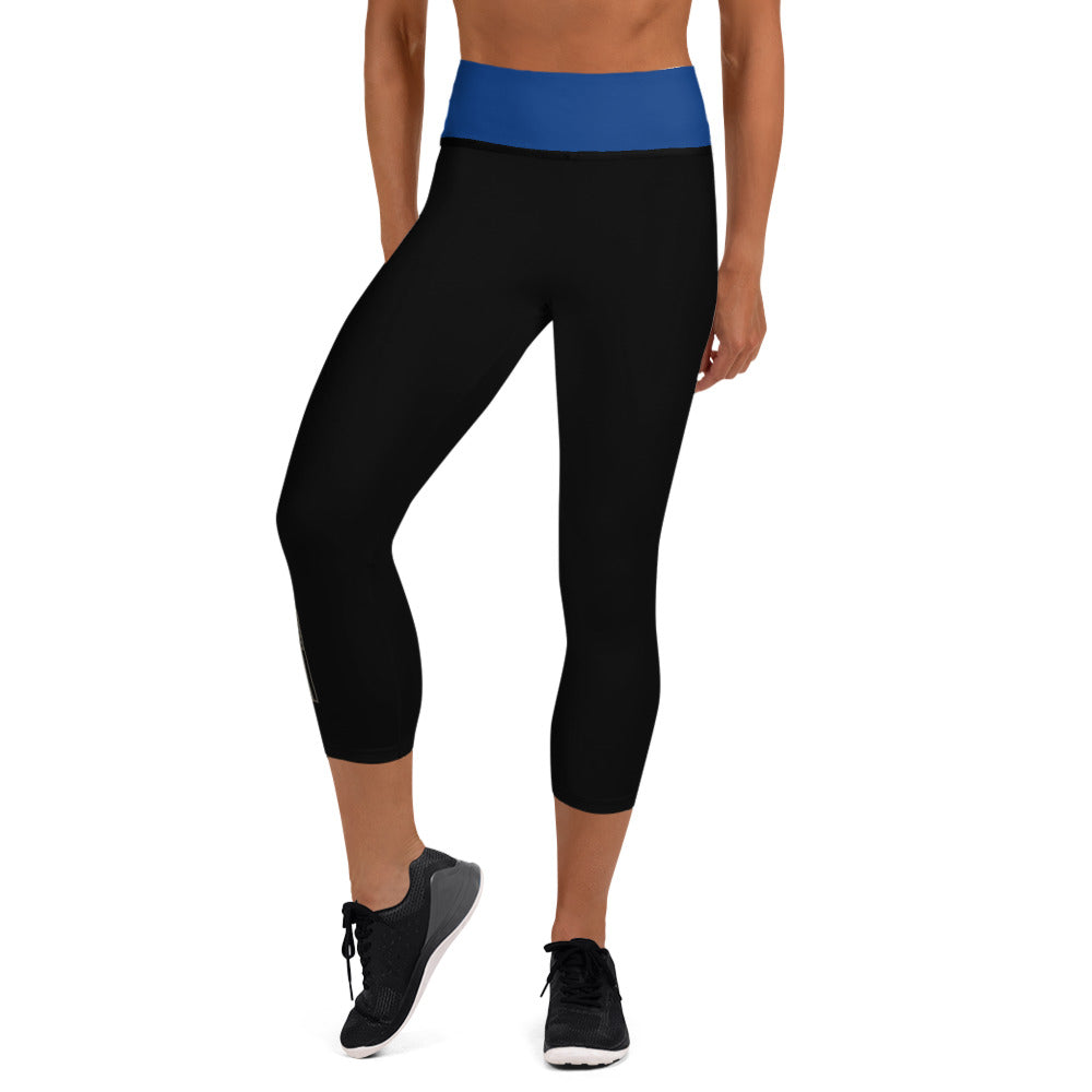 USA Flag (thin blue line) - Yoga Capri Leggings