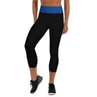 USA Flag (thin blue line) - Yoga Capri Leggings