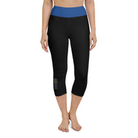 USA Flag (thin blue line) - Yoga Capri Leggings