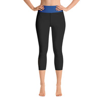 USA Flag (thin blue line) - Yoga Capri Leggings
