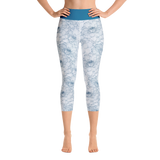 Floral Line art Yoga Capri Leggings