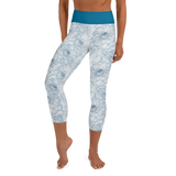 Floral Line art Yoga Capri Leggings
