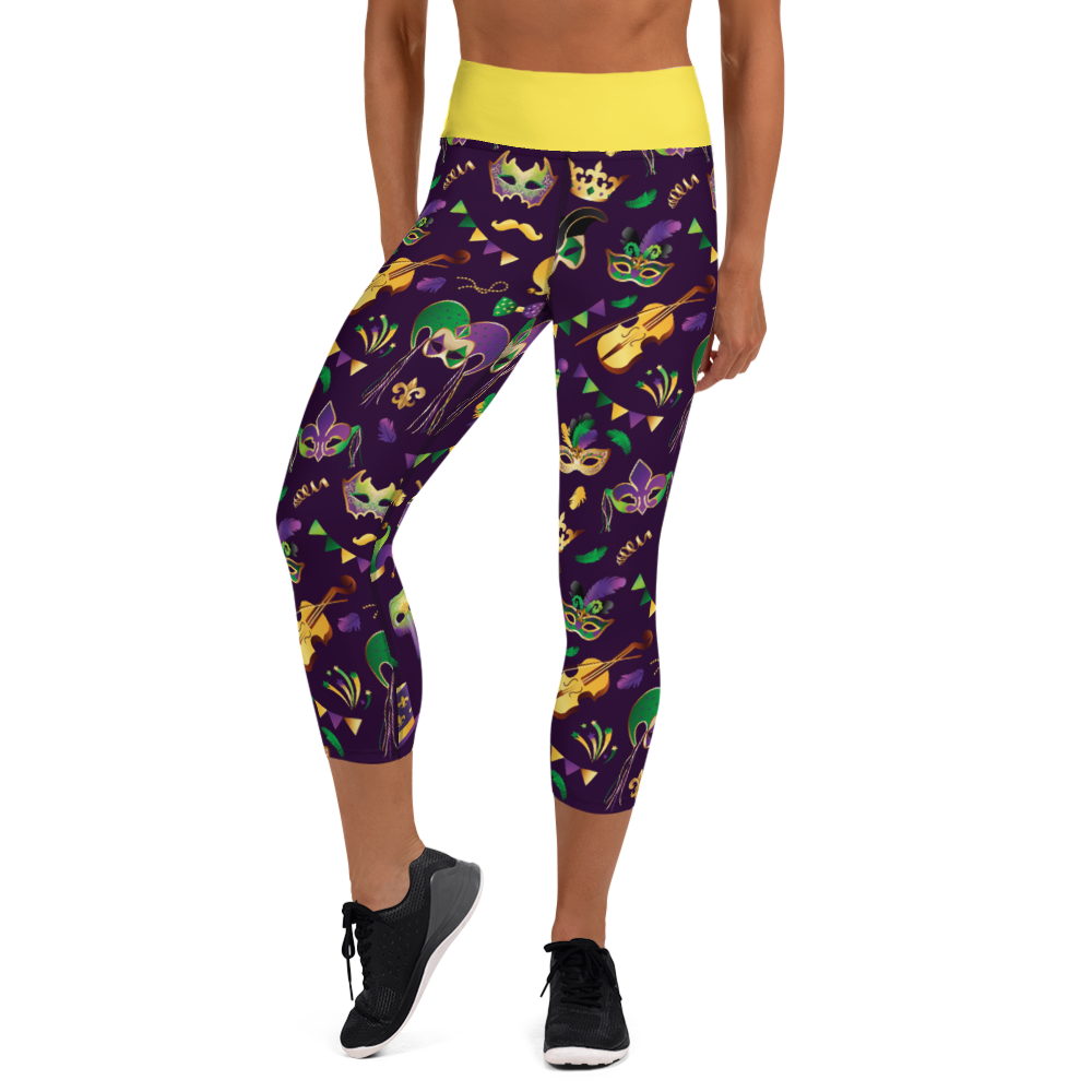 Mardi Gras Yoga Capri Leggings