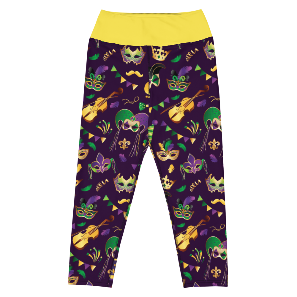 Mardi Gras Yoga Capri Leggings