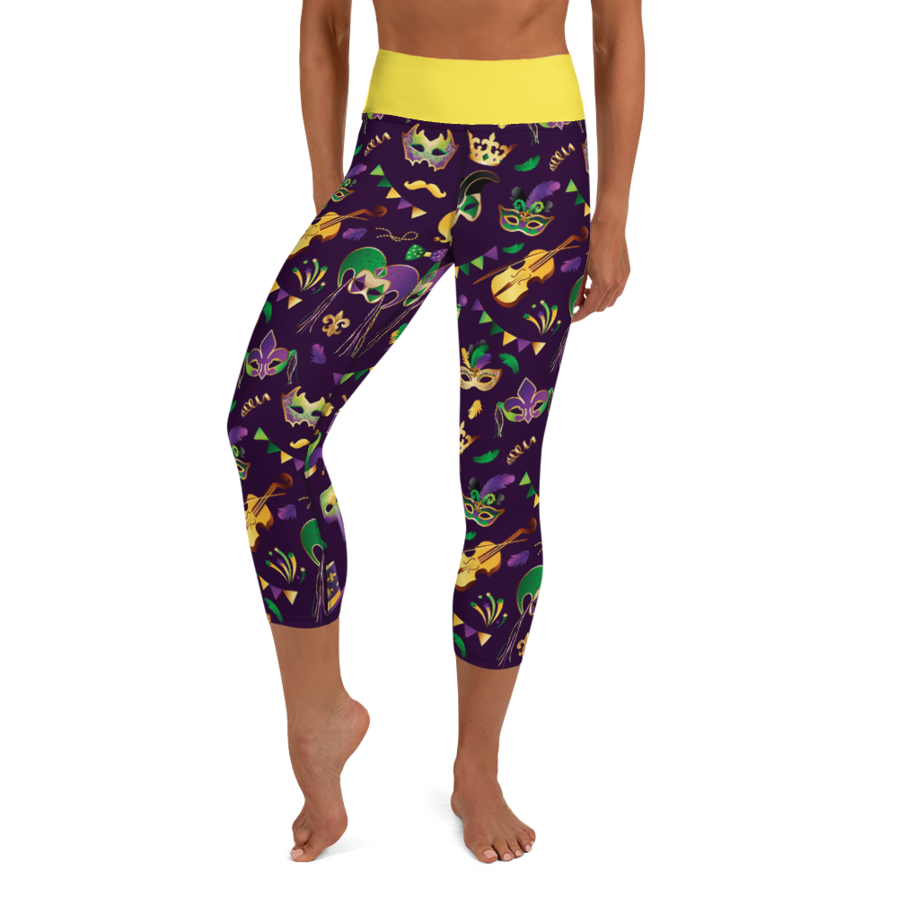 Mardi Gras Yoga Capri Leggings