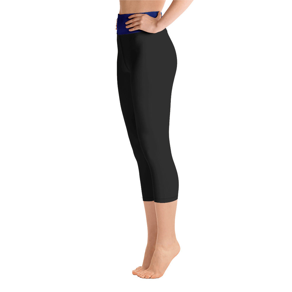 USA Flag (thin blue line) - Yoga Capri Leggings