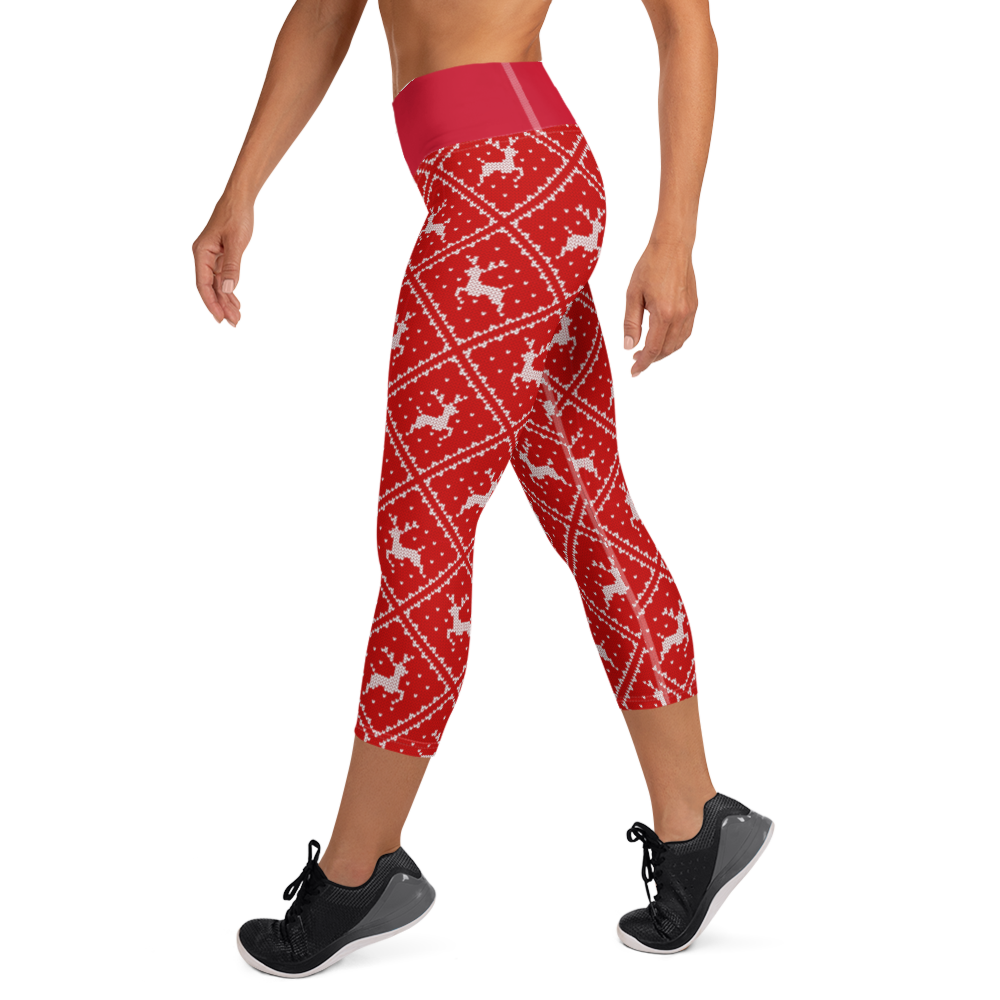 Knitted Reindeer Capri Leggings