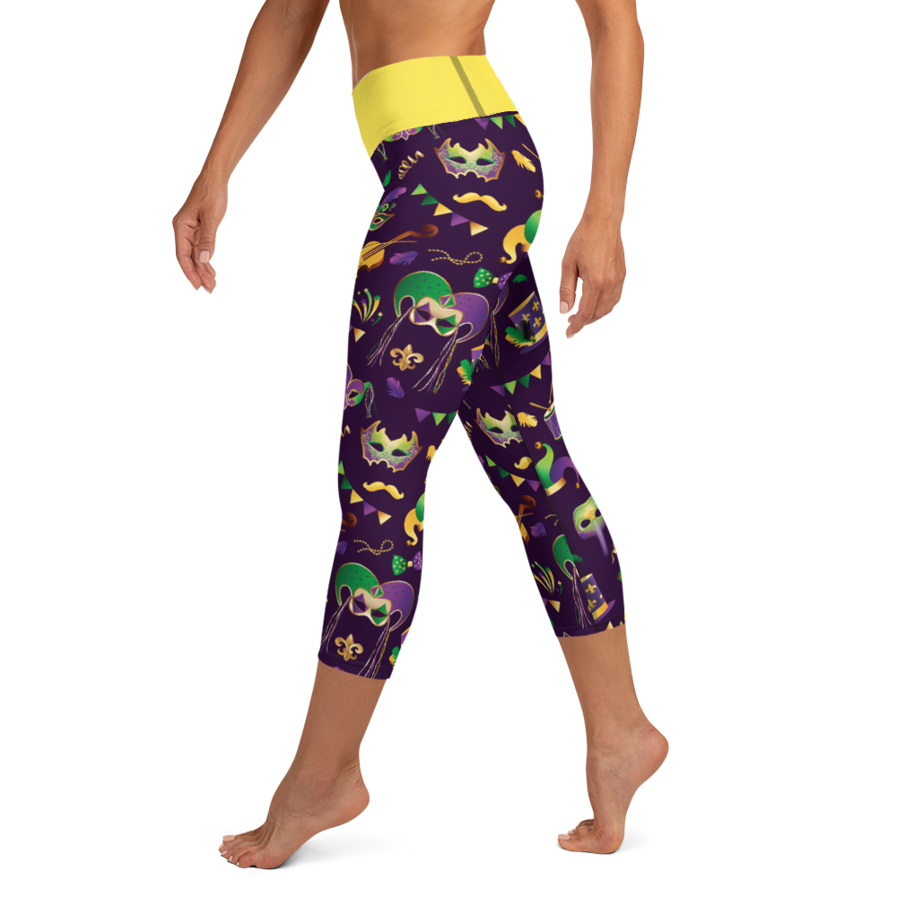 Mardi Gras Yoga Capri Leggings