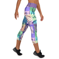 Colored Palms Yoga Capri Leggings