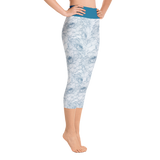 Floral Line art Yoga Capri Leggings
