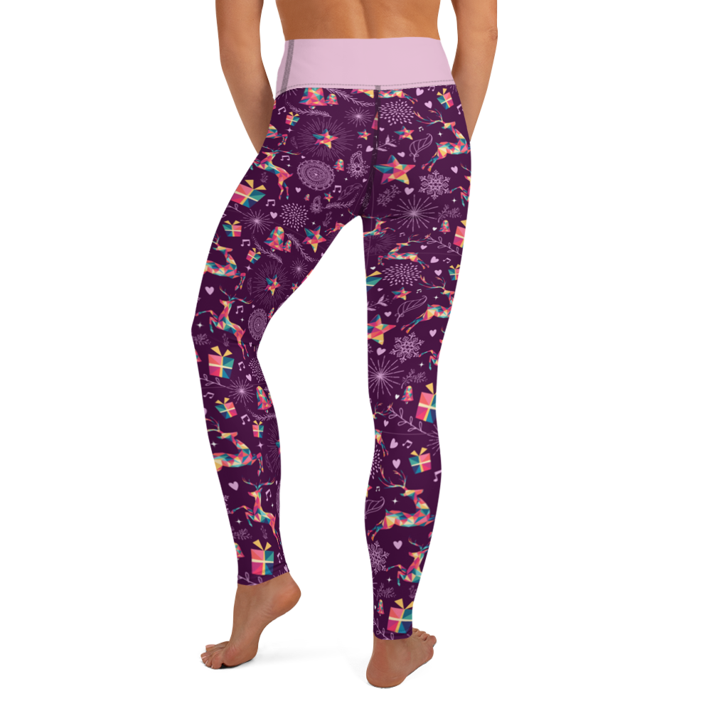 Purple Reindeer Yoga Leggings