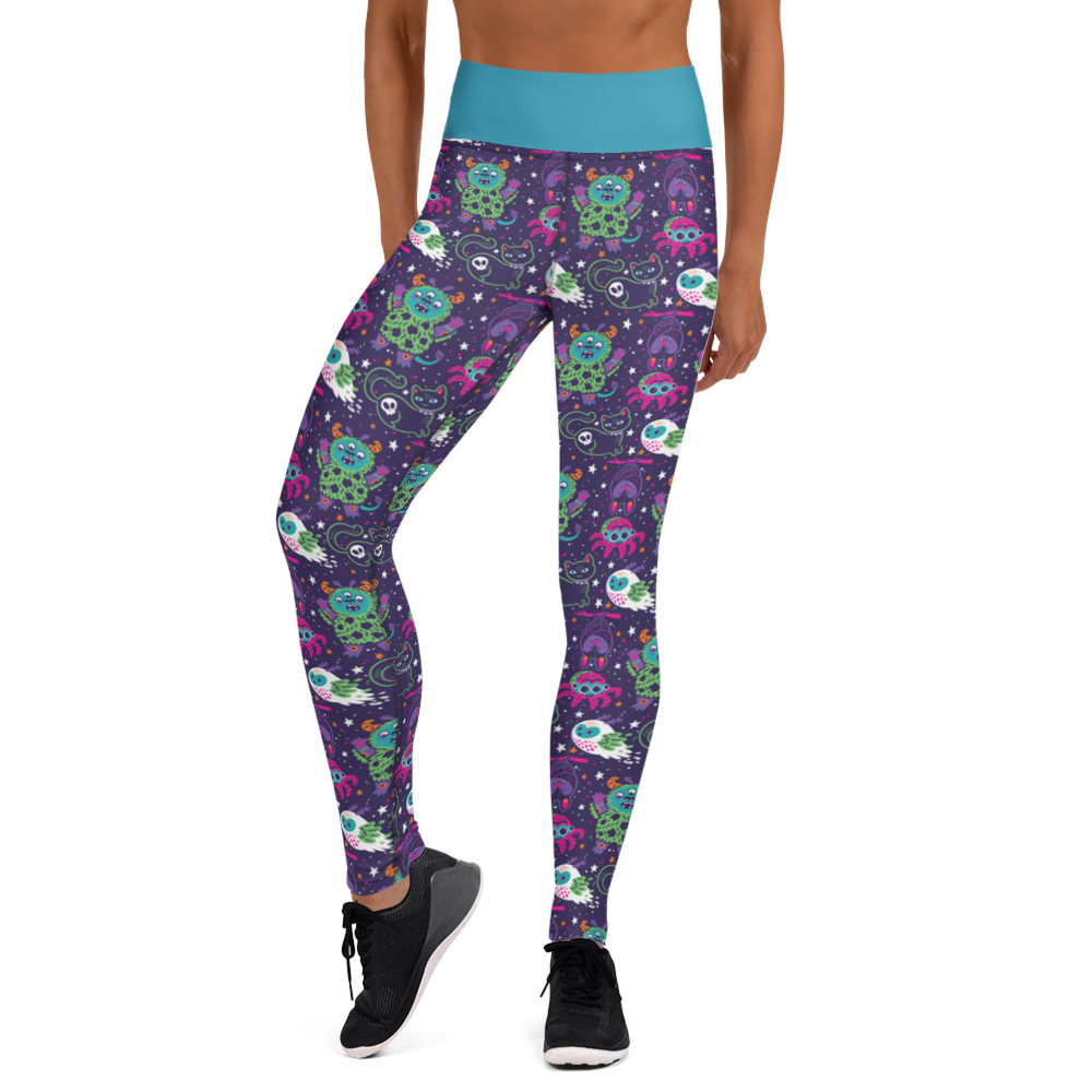 Halloween Monsters Yoga Leggings